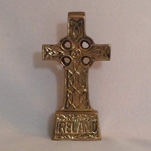 Solid Brass Celtic Standing Cross Ireland